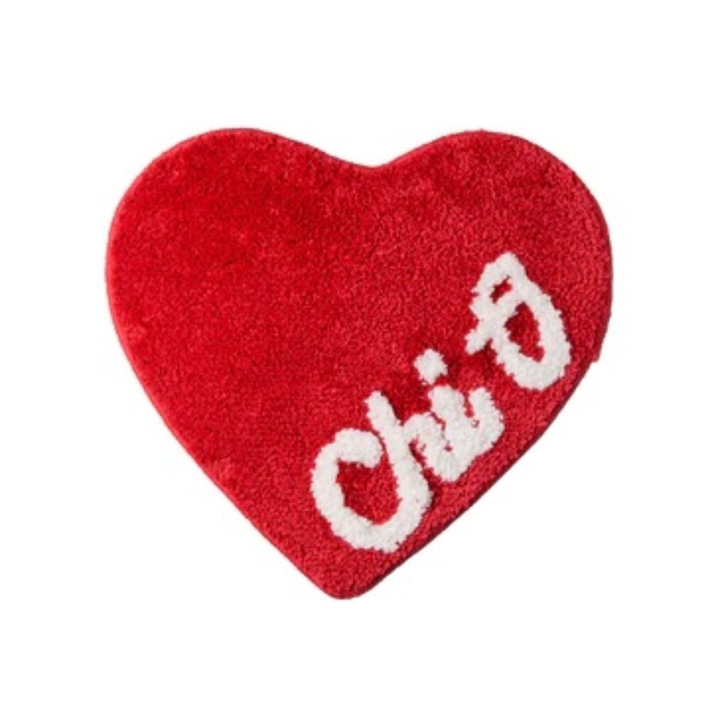 Mini Sorority Heart Rugs - Chi Omega, Alpha Gam and Sig Kap